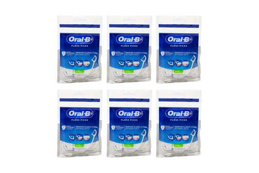 6x Oral B Floss Picks Mint Flavour 30pk