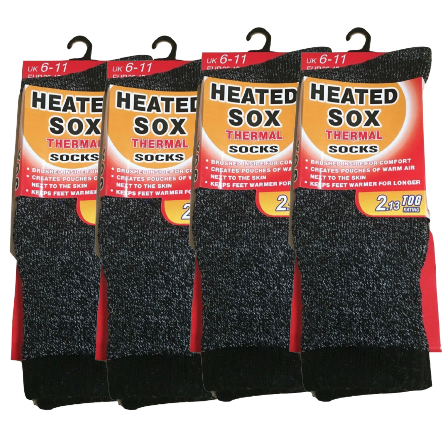 4 Pairs Mens THERMAL HEATED SOCKS Warm Winter Comfort Mens Work Sox Ski BULK - 6-11 UK - Image 2