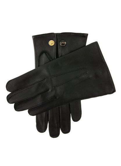 Dents Mens Sandhurst Three-Point Leather Unlined Officers Gloves in Black - 7.5 - Image 2