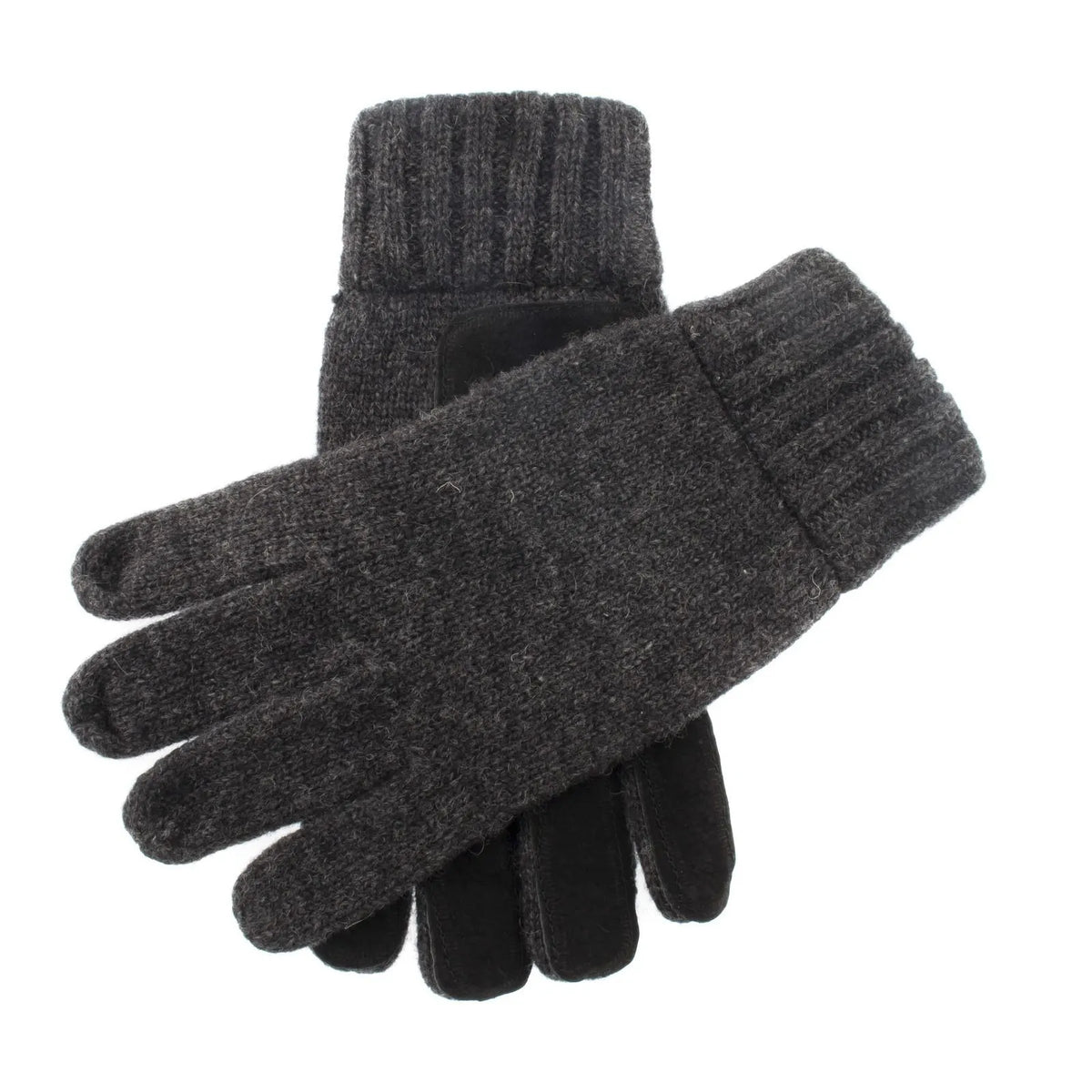 DENTS Mens Stirling Lambswool Blend Knit Gloves With Suede Leather Palm Patch - Image 2