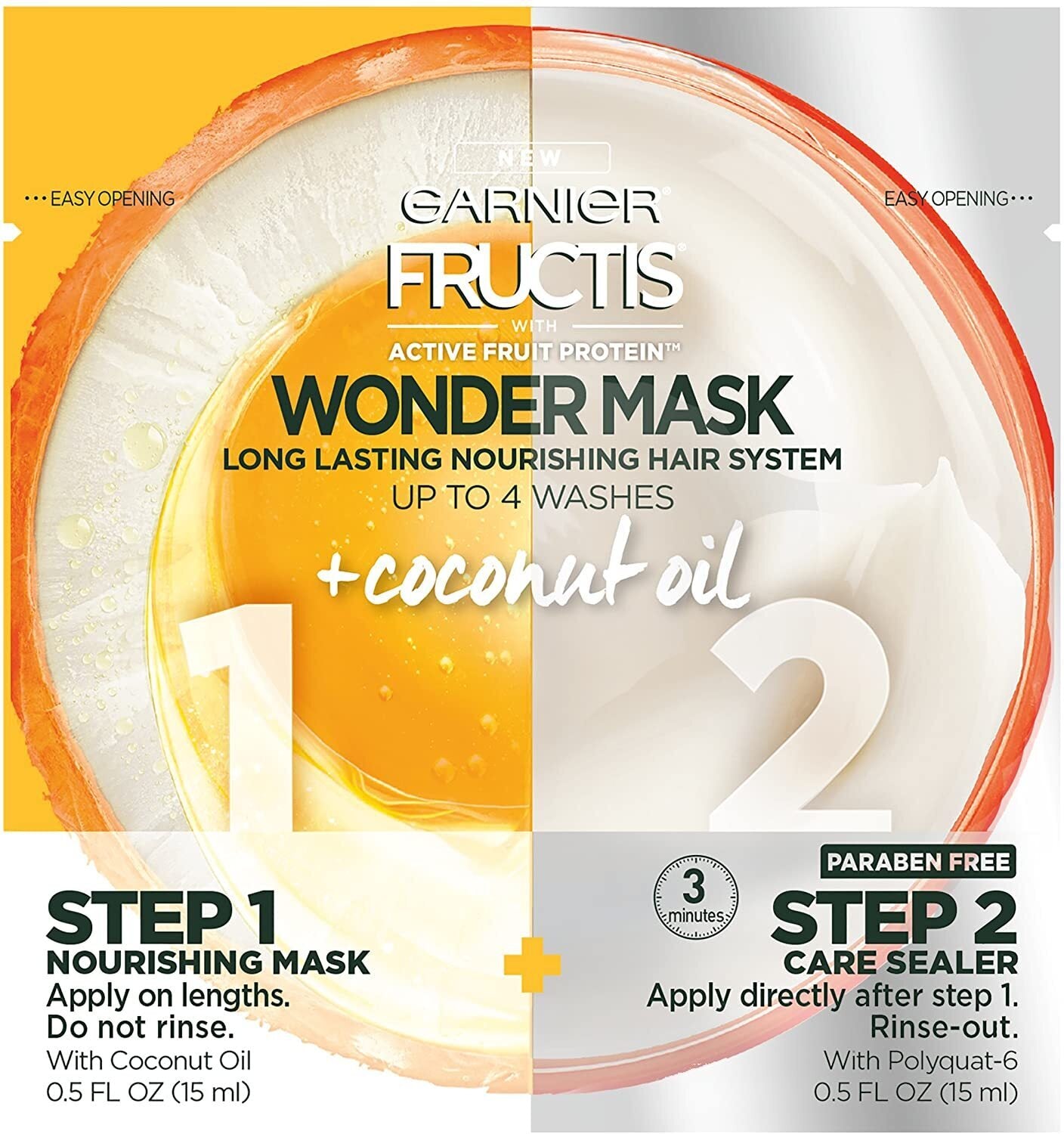 Garnier Fructis 15m L X2 Wonder Mask 2 Steps Nourishing Mask + Care Sealer - Image 2