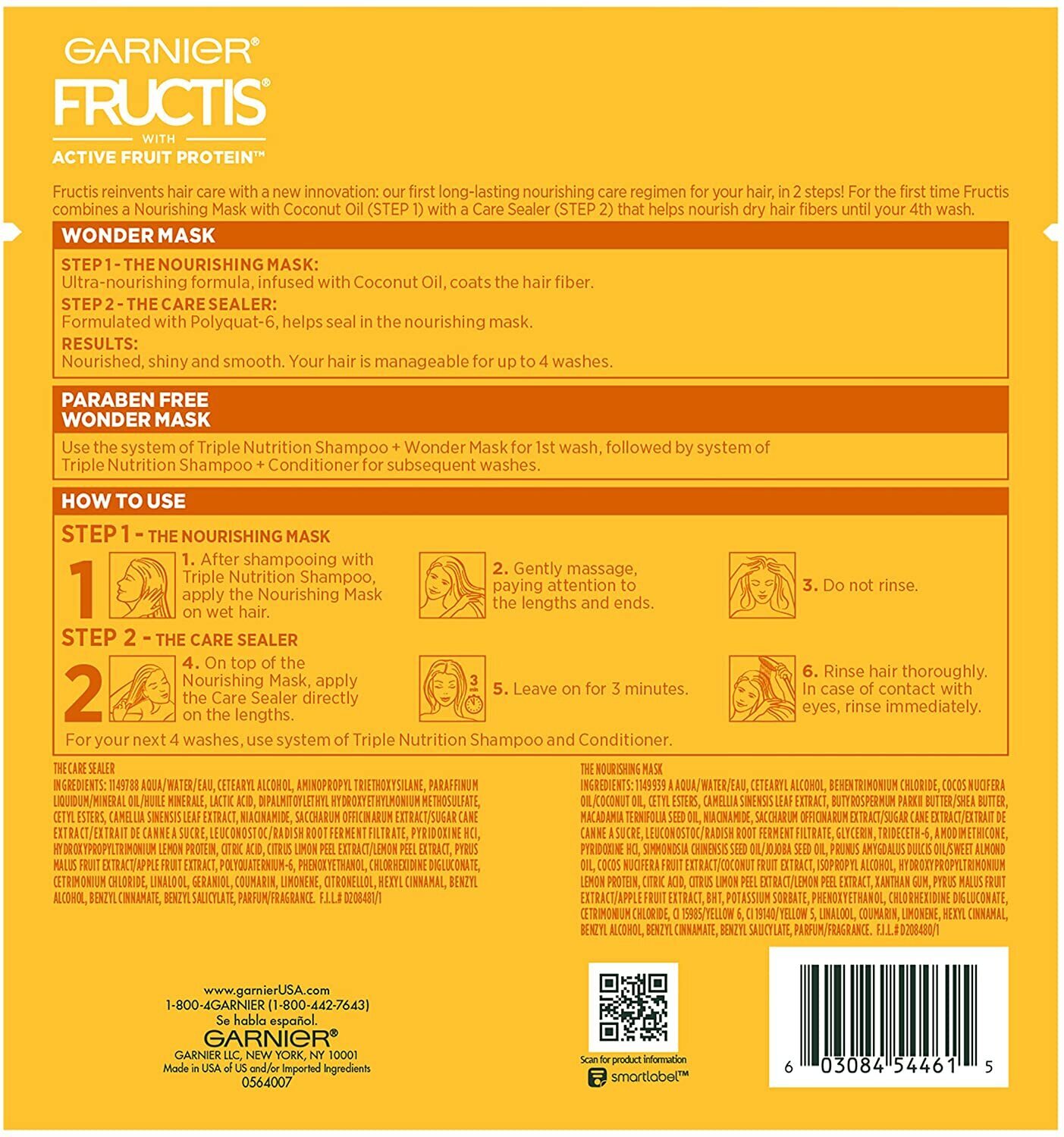 Garnier Fructis 15m L X2 Wonder Mask 2 Steps Nourishing Mask + Care Sealer - Image 4