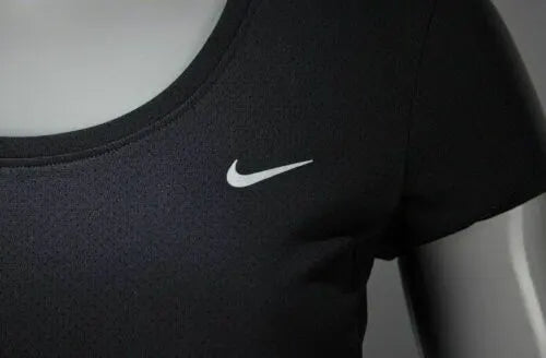 Nike Womens Dri-Fit Running Gym T-Shirt Top Short Sleeve - Black - Image 5