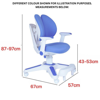 2x Ergonomic Children Kids Study Chairs Height Adjustable - Pink - Image 5