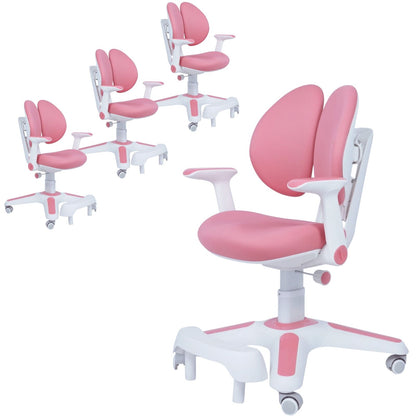 4x Ergonomic Children Kids Study Chairs Height Adjustable - Pink - Image 2