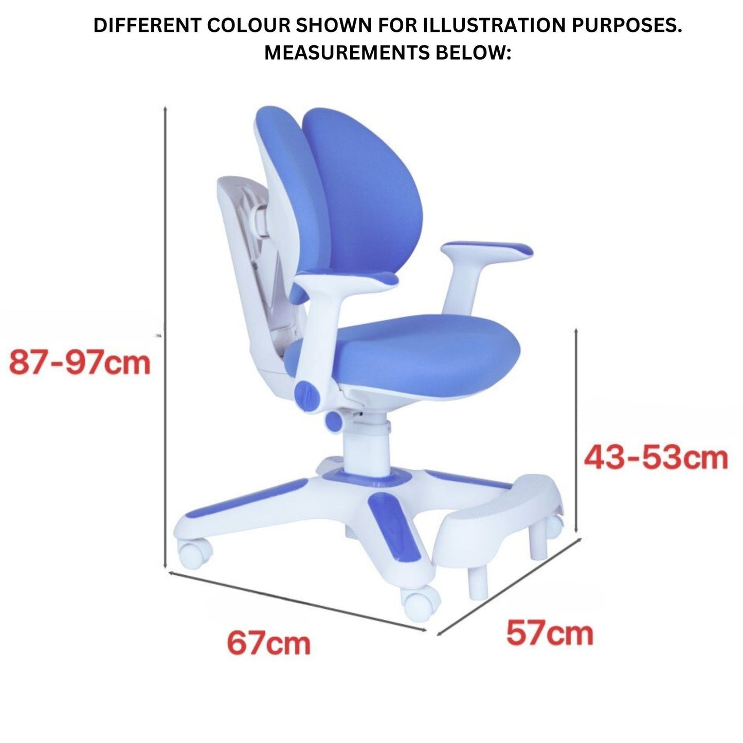 4x Ergonomic Children Kids Study Chairs Height Adjustable - Pink - Image 5