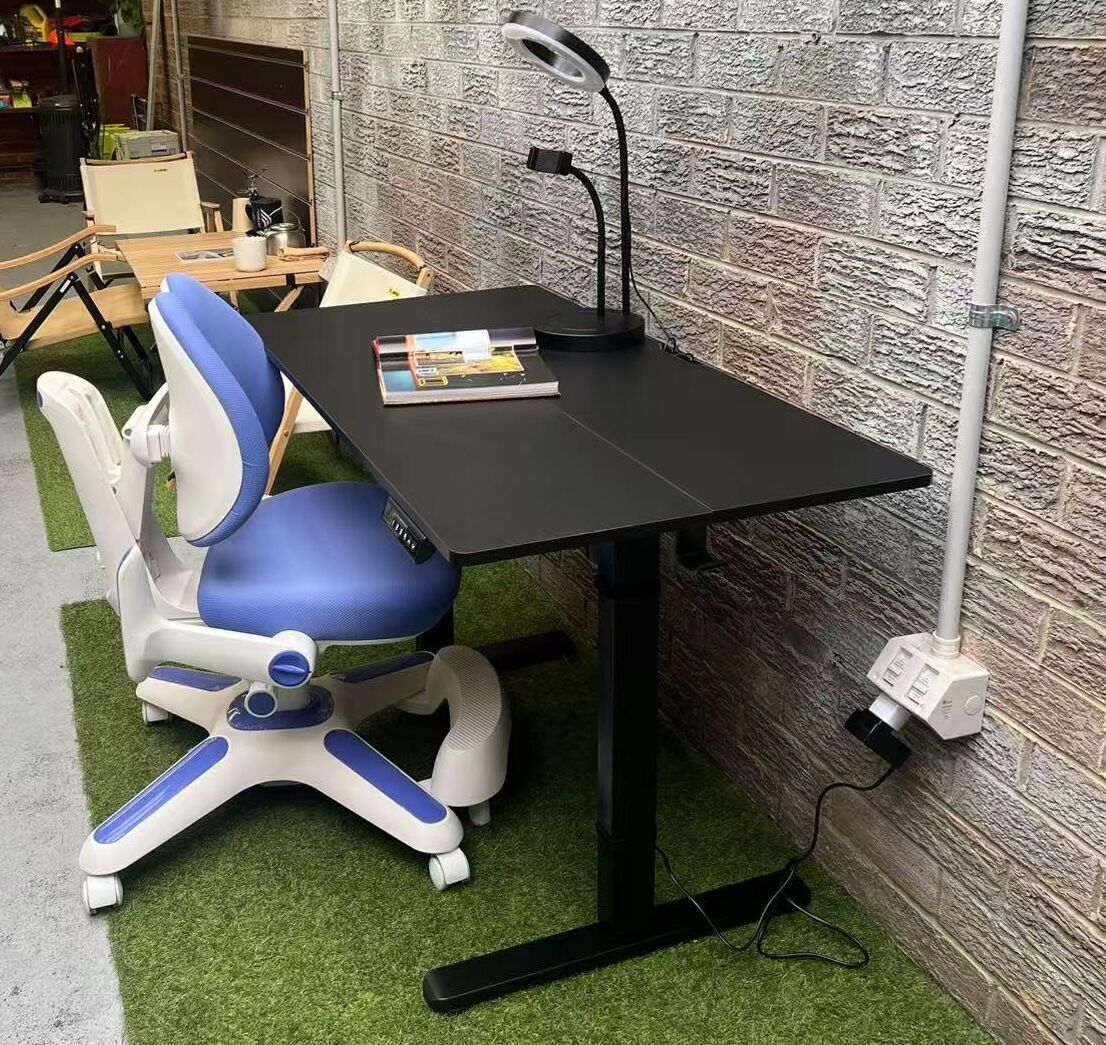 Ergonomic Kids Study Chair & Adjustable Electric Standing Desk Set – Blue Chair & Black Desk - Image 2