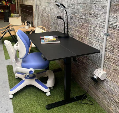 Ergonomic Kids Study Chair & Adjustable Electric Standing Desk Set – Blue Chair & Black Desk - Image 2