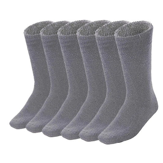 6 Pairs BAMBOO SOCKS Mens Heavy Duty Premium Thick Work Socks Cushion BULK - Charcoal Grey