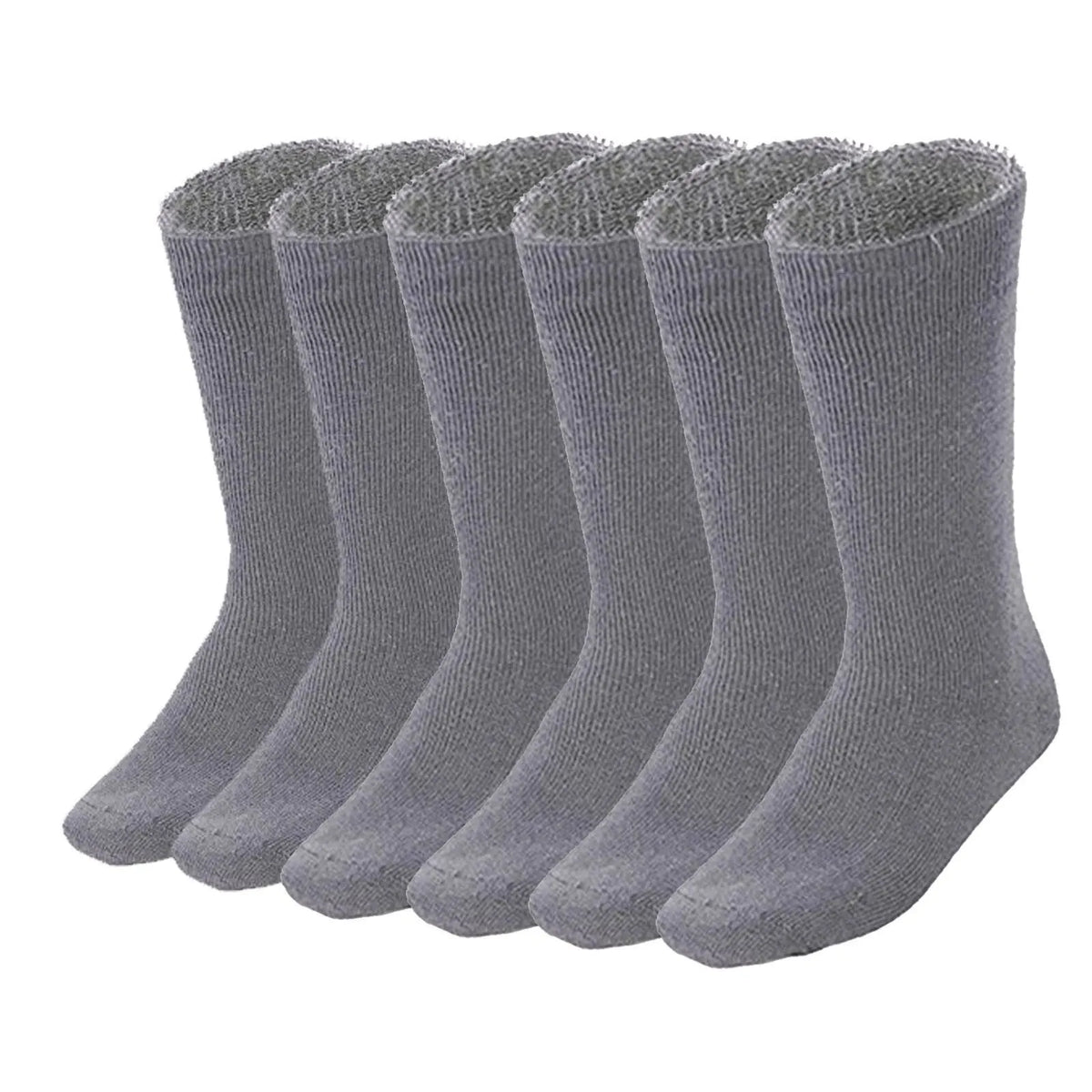 6 Pairs BAMBOO SOCKS Mens Heavy Duty Premium Thick Work Socks Cushion BULK - Charcoal Grey - Image 2