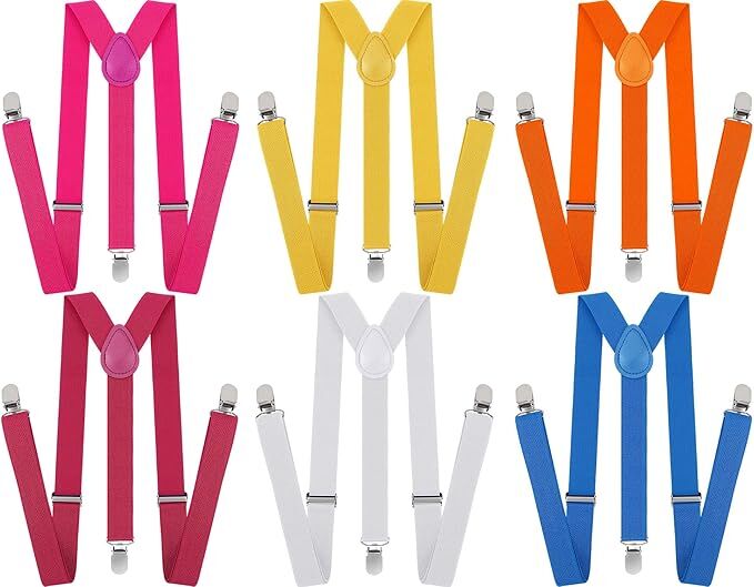 6x Mens Suspenders Braces Adjustable Strong Clip On Elastic Formal Wedding BULK - Assorted Colour Pack - Image 3