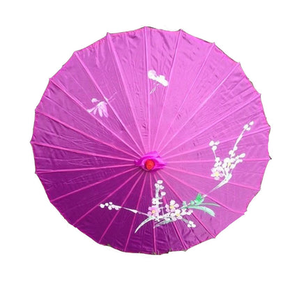 6x PARASOL UMBRELLA Chinese Japanese Bamboo Flower Pattern 80cm Large BULK - Purple - Image 4