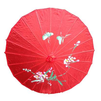 6x PARASOL UMBRELLA Chinese Japanese Bamboo Flower Pattern 80cm Large BULK - Red - Image 4