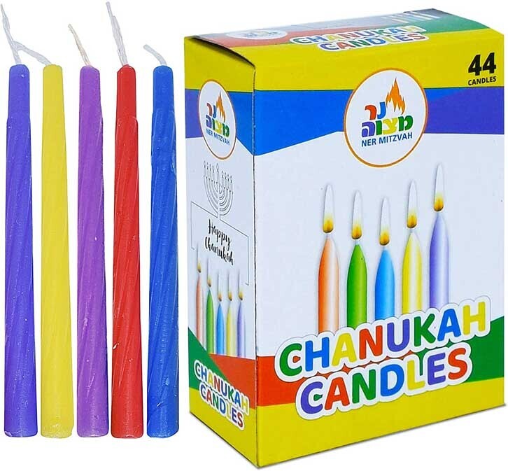 Ner Mitzvah Multi Color Standard Chanukah Candles Hannukah - 1 Pack of 44pcs - Image 2