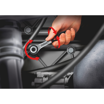 Wurth 1/4" Reversible Ratchet Wrench 360 Degree Twist Handle Chrome Vanadium 135mm - Image 8