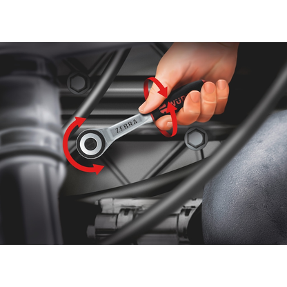 Wurth 3/8" Reversible Ratchet Wrench 360° Twist Handle Chrome Vanadium 175mm DIN 3122 - Image 8