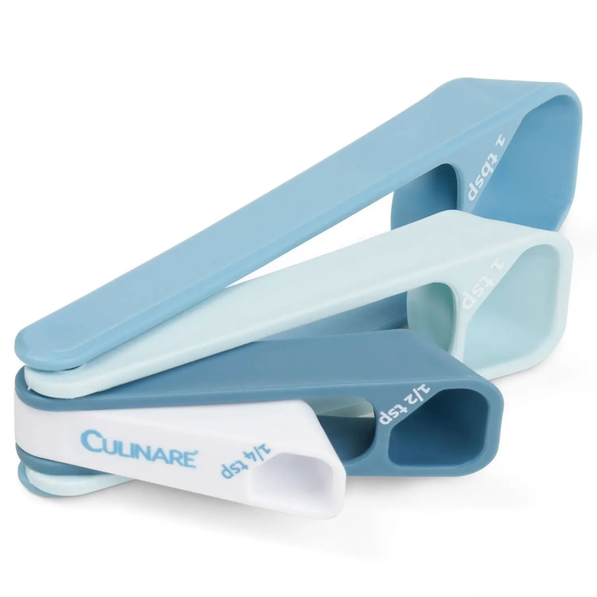 4pc Set Culinare 16cm Plastic Measuring Spoons Set Kitchen Baking - Blue - Image 2