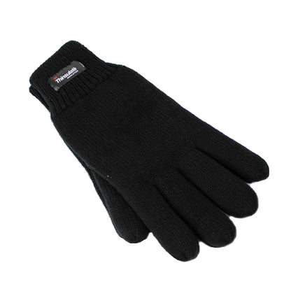 Dents 3M THINSULATE Gloves Snow Ski Knitted Polar Fleece Thermal Plain Winter - Black - Image 2