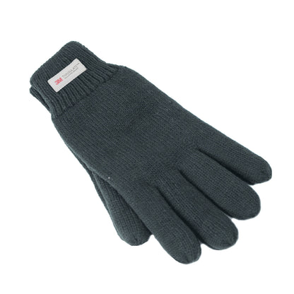 Dents 3M THINSULATE Gloves Snow Ski Knitted Polar Fleece Thermal Plain Winter - Charcoal - Image 2
