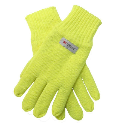 Dents 3M THINSULATE Gloves Snow Ski Knitted Hi Vis Fleece Workwear Winter - Fluro Yellow - Image 2