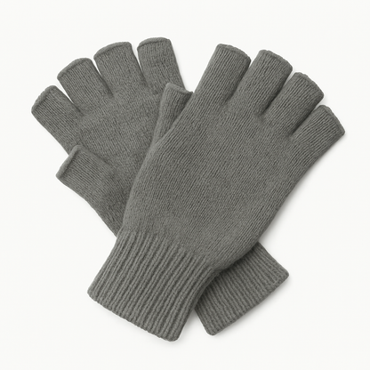 DENTS 3M THINSULATE Polar Fleece Fingerless Gloves Warm Knitted Insulation - Charcoal - Image 2