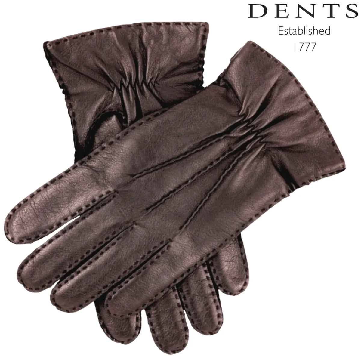 DENTS Mens Premium Kangaroo Leather Cashmere Lined Gloves Winter Gift - Brown - Image 2