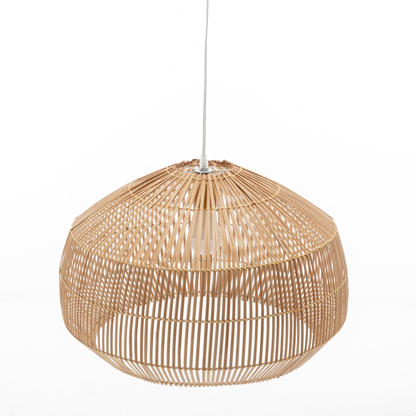Solara Sphere Natural Hand-Woven Bamboo Cage Pendant Lamp Light - Image 2