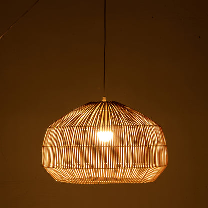 Solara Sphere Natural Hand-Woven Bamboo Cage Pendant Lamp Light - Image 3