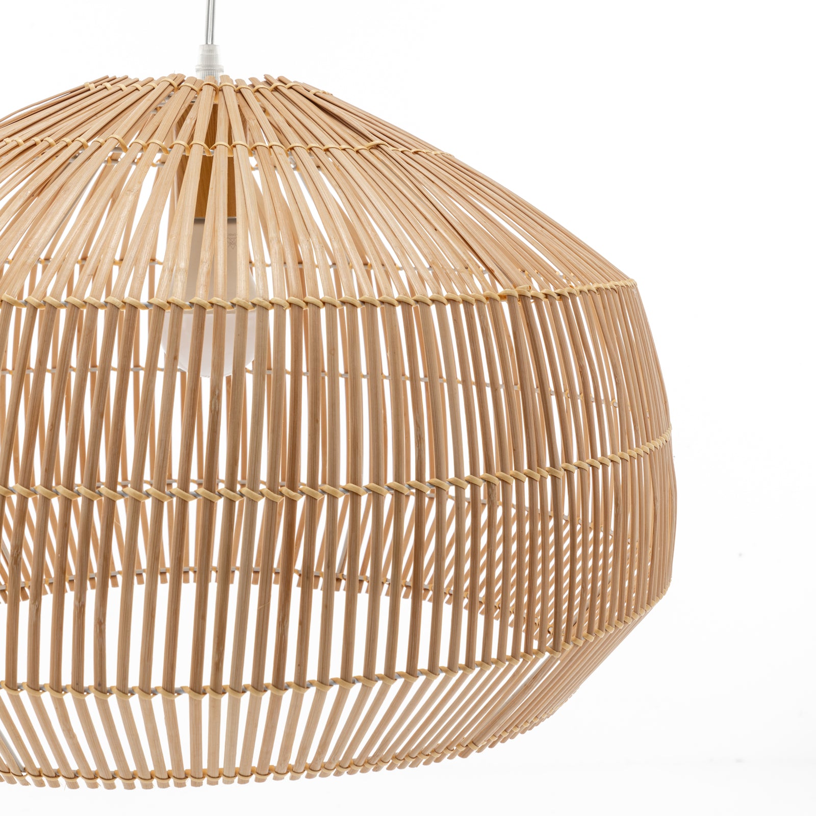 Solara Sphere Natural Hand-Woven Bamboo Cage Pendant Lamp Light - Image 5