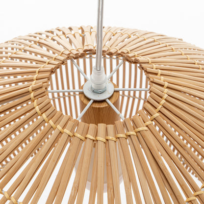 Solara Sphere Natural Hand-Woven Bamboo Cage Pendant Lamp Light - Image 7