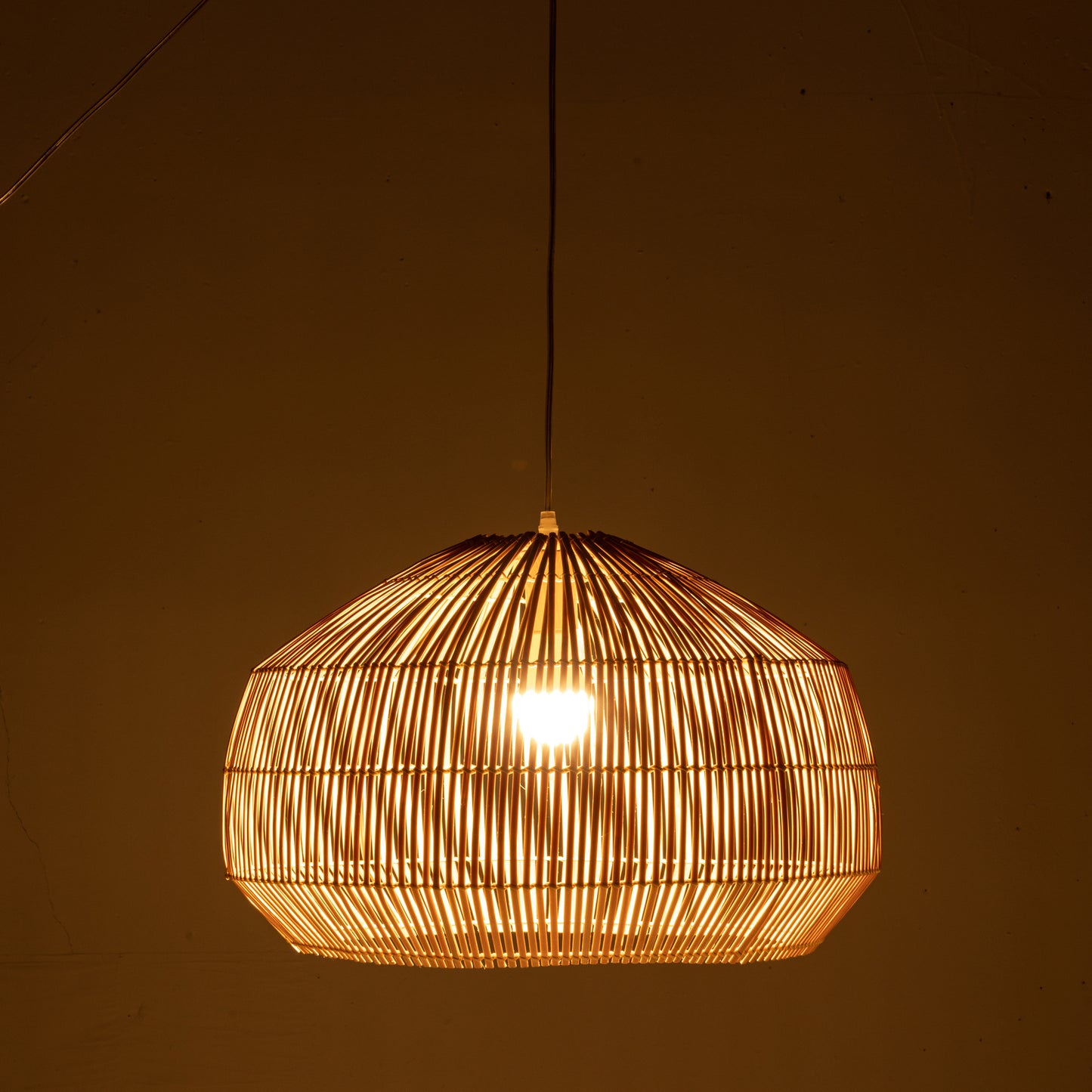 Solara Sphere Natural Hand-Woven Bamboo Cage Pendant Lamp Light - Image 8