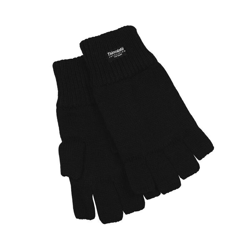 Dents 3M Thinsulate Womens Fingerless Knit Gloves Polar Insulation Thermal in Black - Image 2