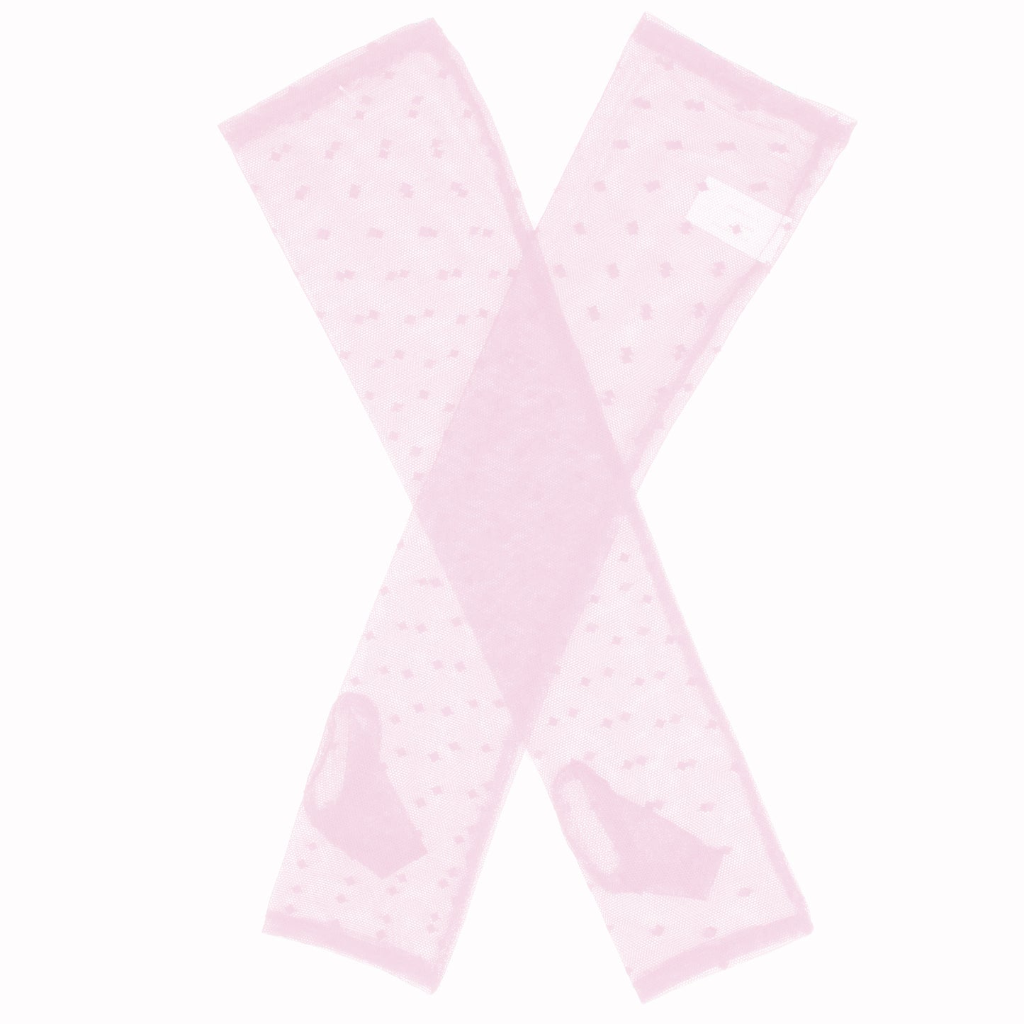 Dents Womens Long Tulle Flock Dot Fingerless Mittens Gloves - Pink - Image 2