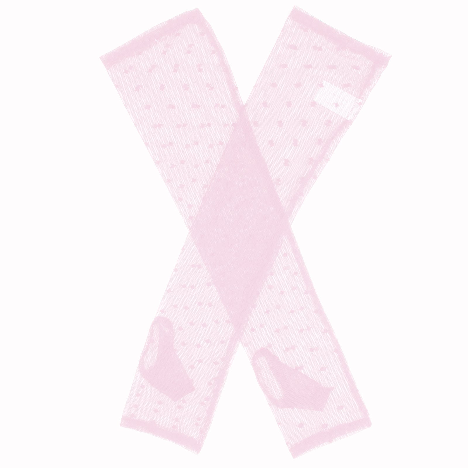Dents Womens Long Tulle Flock Dot Fingerless Mittens Gloves - Pink - Image 2