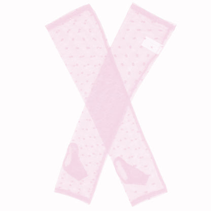 Dents Womens Long Tulle Flock Dot Fingerless Mittens Gloves - Pink - Image 2