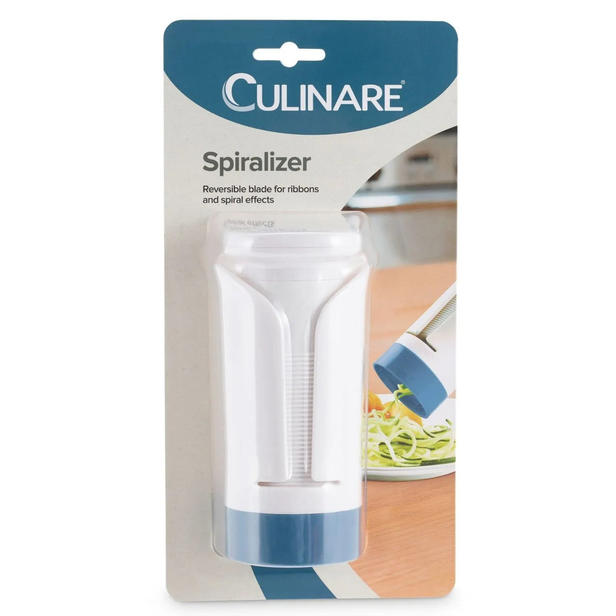 Culinare Ribbons & Spirals Spiraliser Reversible Blade Slicer - White/Blue - Image 3