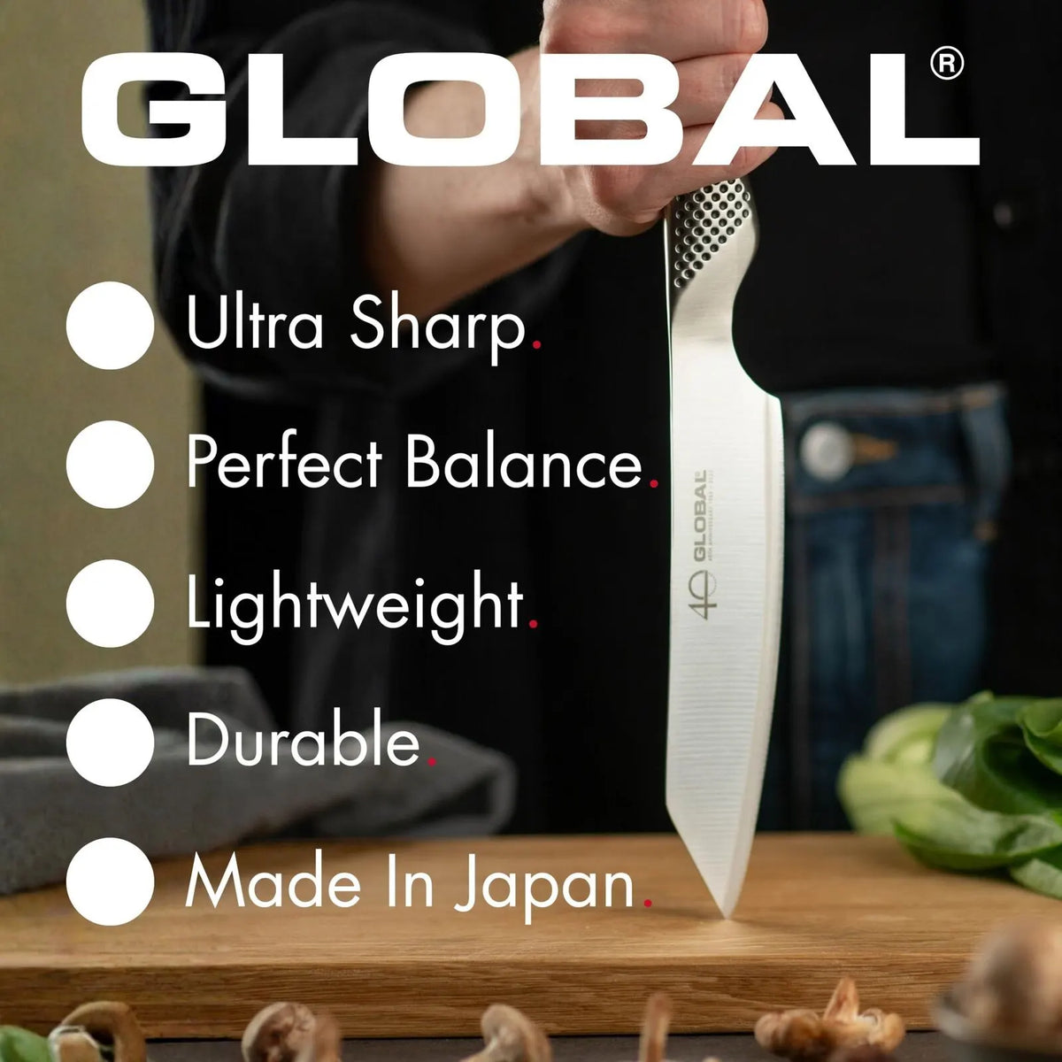 Global 40th Anniversary Kiritsuke Knife 15cm in Stainless Steel - Image 7