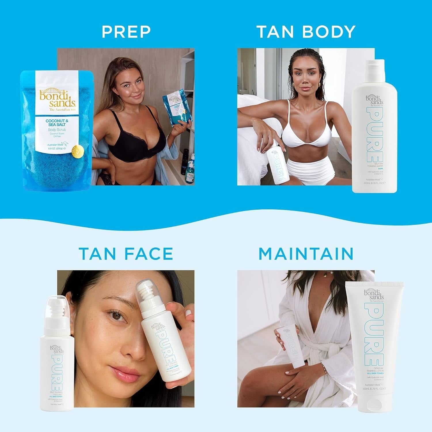 Bondi Sands 200m L Pure Self Tanning Foaming Water w/ Hyaluronic Acid Vegan - Image 7