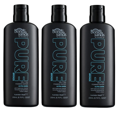 3x Bondi Sands 200ml Pure Bronze Self Tan Tanning Foaming Water Ultra Dark - Image 2