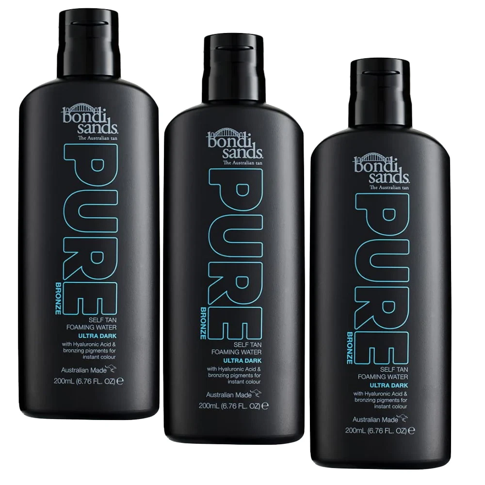 3x Bondi Sands 200ml Pure Bronze Self Tan Tanning Foaming Water Ultra Dark - Image 5