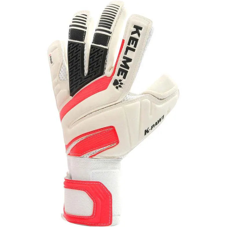 KELME K-Paw1 Pro Goalkeeper Gloves Soccer Football in White/Red - Image 2