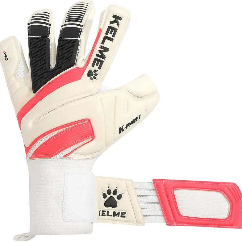 KELME K-Paw1 Pro Goalkeeper Gloves Soccer Football in White/Red - Image 5