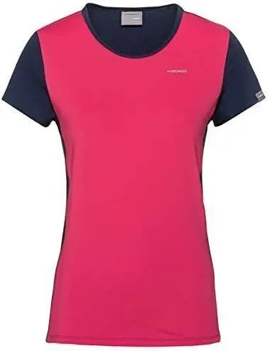 HEAD Girls Mia Tennis Top T-Shirt Competition Short Sleeve Tee - Pink/Dark Blue - Image 8