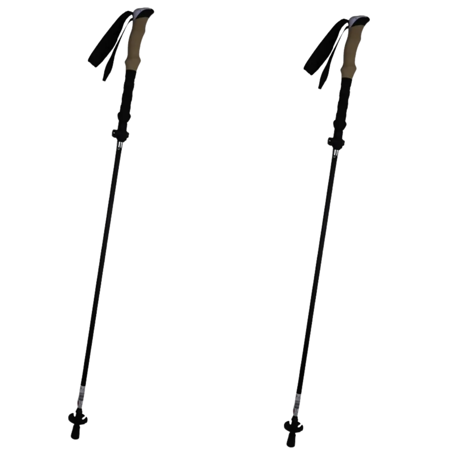 2x Telescopic Adjustable Hiking Pole Folding Walking Stick Adjustable Trekking 105cm - 125cm - Image 2