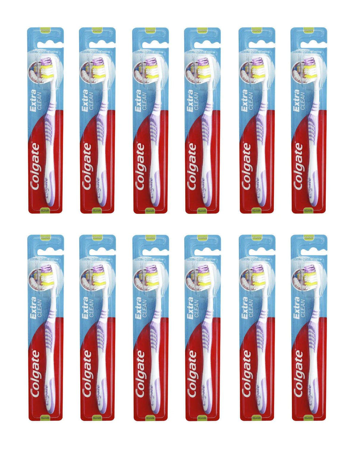 12x Colgate Extra Clean Toothbrush Medium (12 Packs of 1) - Image 2