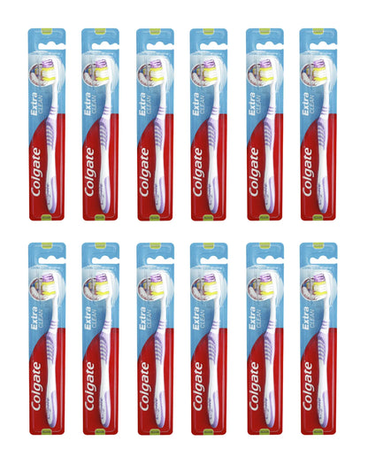 12x Colgate Extra Clean Toothbrush Medium (12 Packs of 1) - Image 2