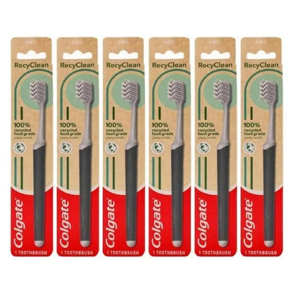 6x Colgate Toothbrush 100% Recycled Food Grade Plastic Handle Soft Bristles - Image 2