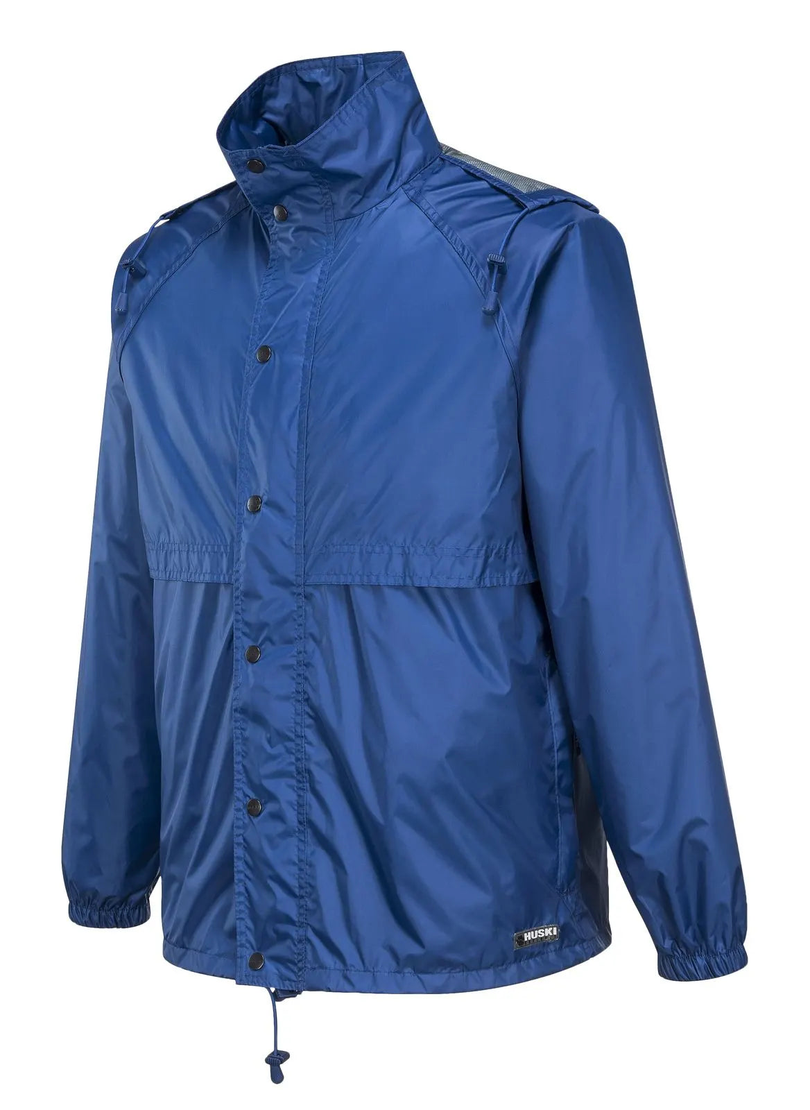 HUSKI STRATUS RAIN JACKET Waterproof Workwear Concealed Hood Windproof Packable - Cobalt - Image 4