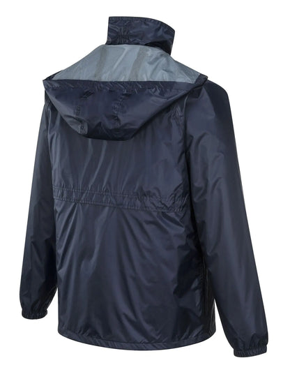 HUSKI STRATUS RAIN JACKET Waterproof Workwear Concealed Hood Windproof Packable - Navy Blue - Image 5