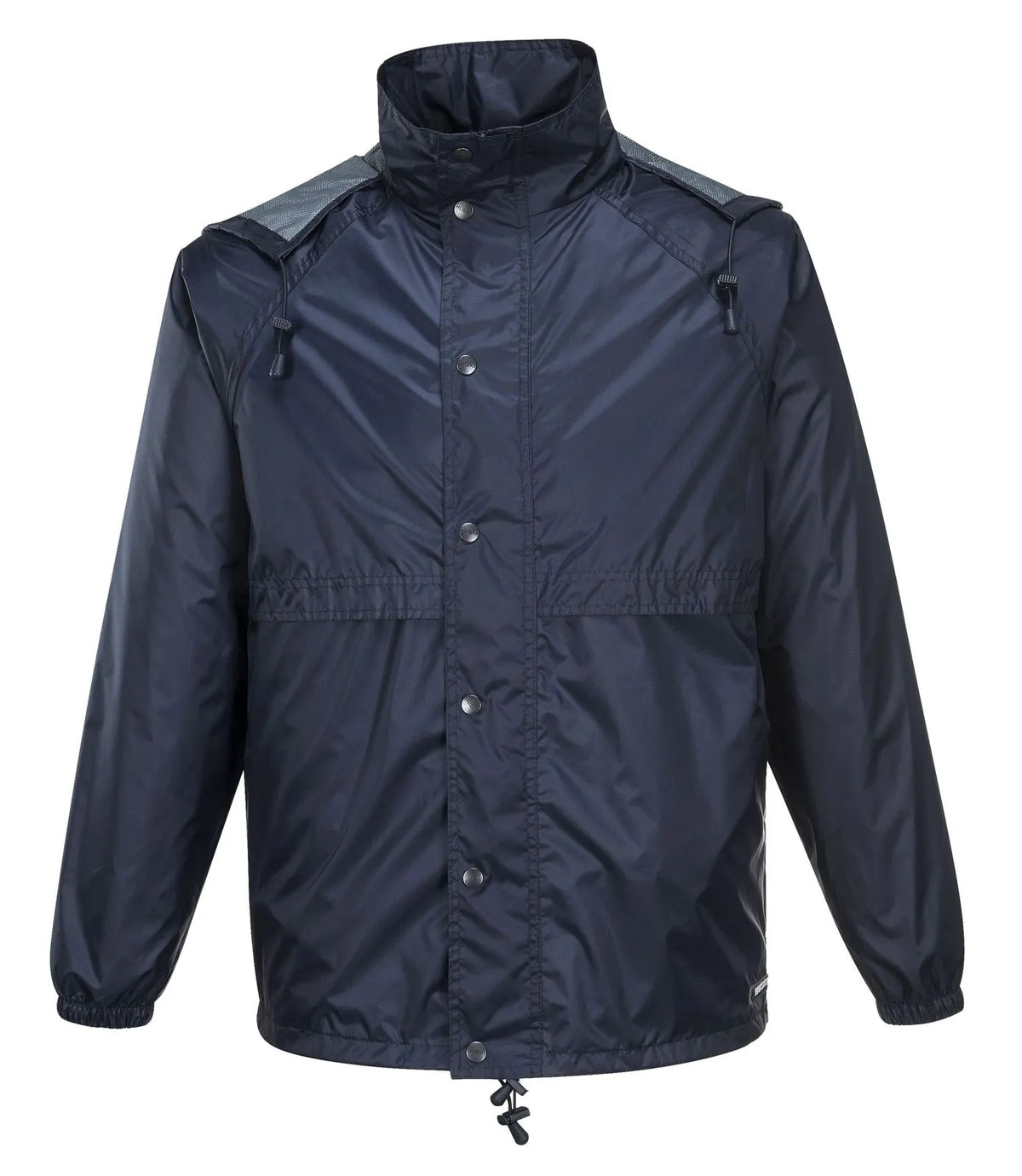 HUSKI STRATUS RAIN JACKET Waterproof Workwear Concealed Hood Windproof Packable - Navy Blue - Image 7